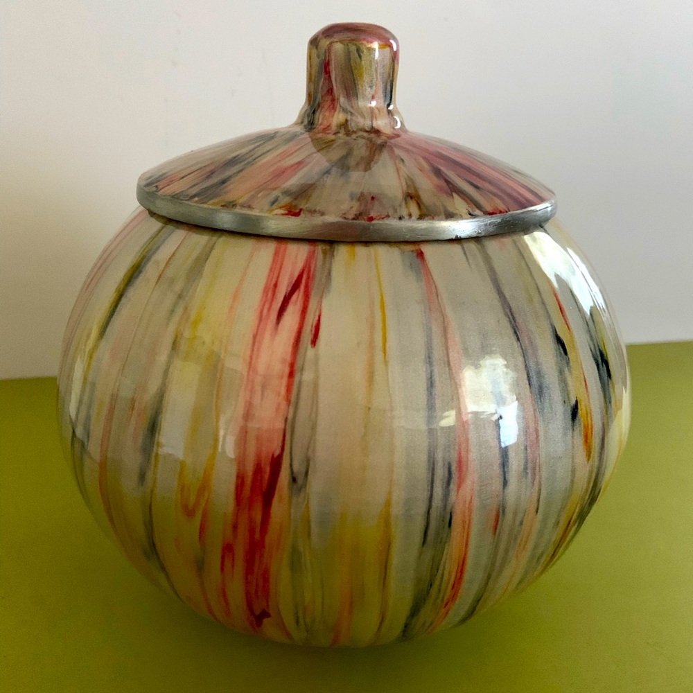 Multicolor Enamel Pumpkin Shaped Ginger Jar